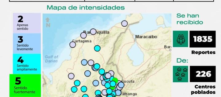 El sismo se sintió levemente en la Región Caribe. 