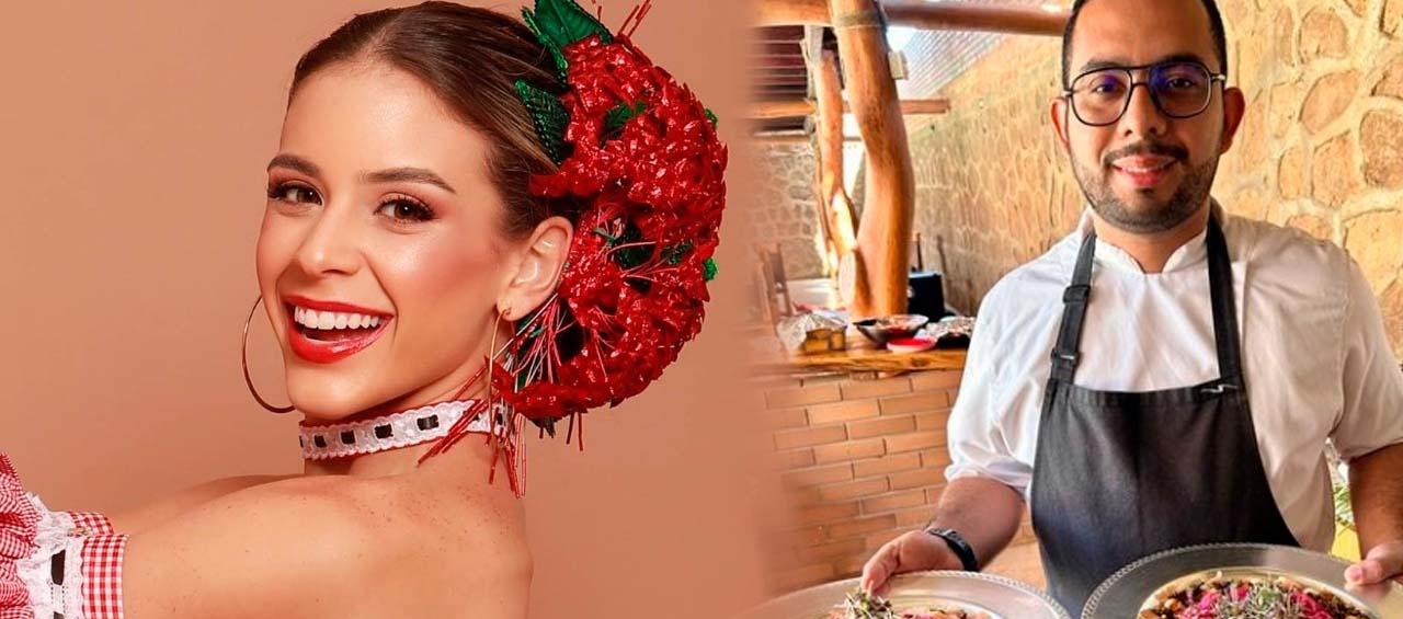 La Reina Tatiana Angulo Fernández De Castro y el chef Raúl Pacheco.