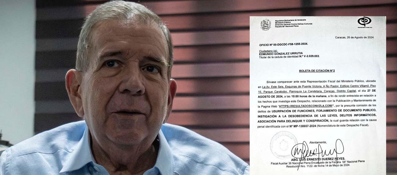 Citación a Edmundo González. 