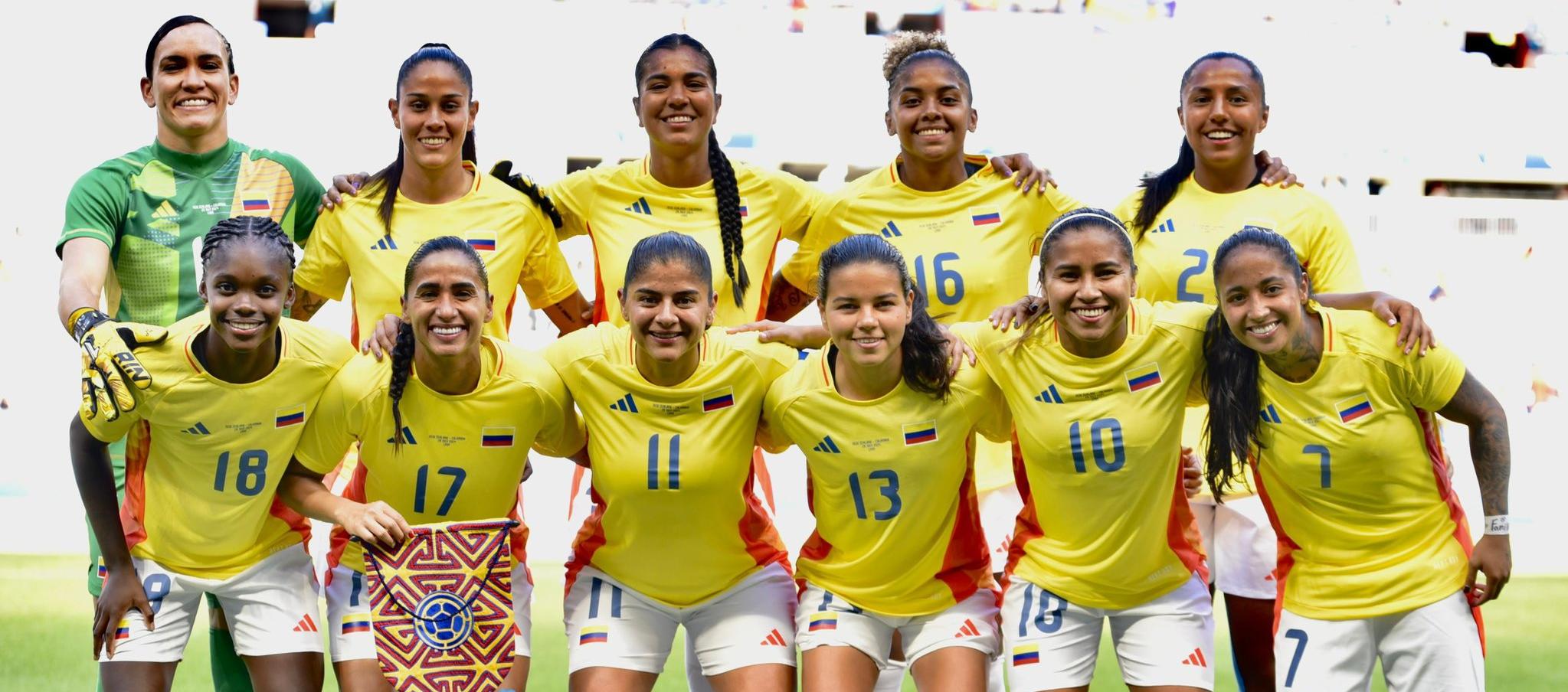 Selección Colombia femenina que participó en los Juegos Olímpicos de París 2024.