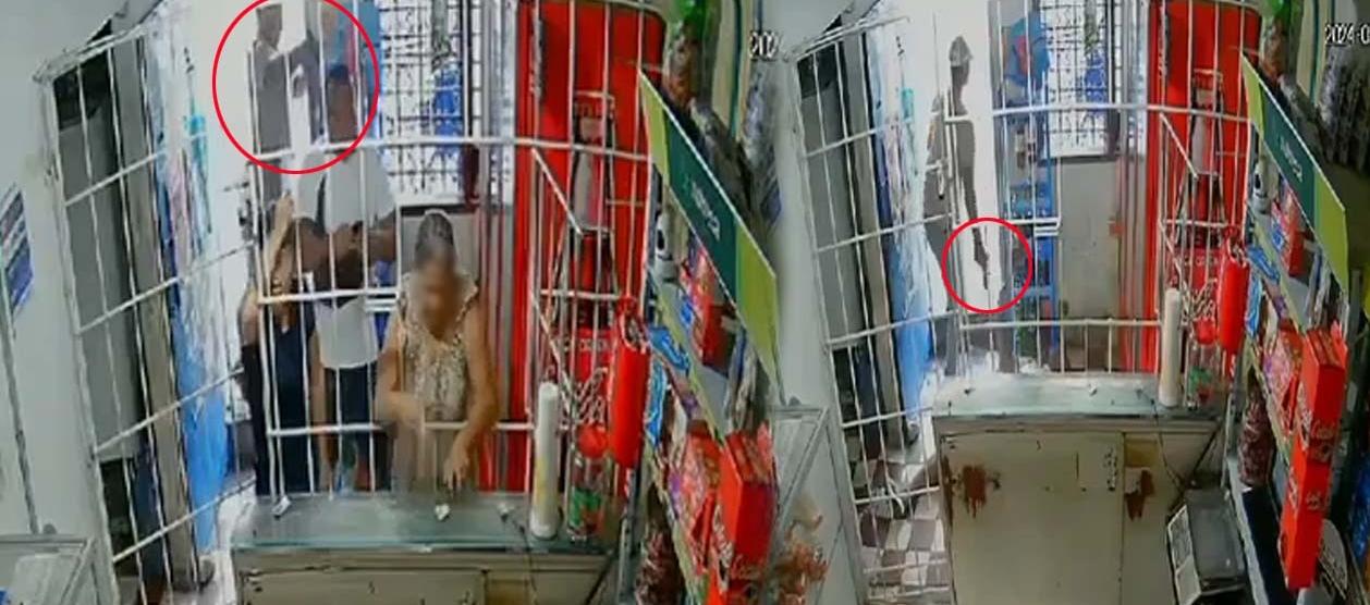 Momento exacto del ataque criminal. 