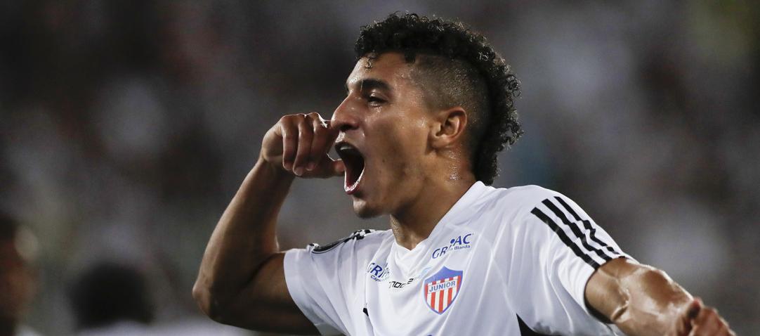 Gabriel Fuentes festeja el gol que le marcó a Botafogo, en Copa Libertadores. 