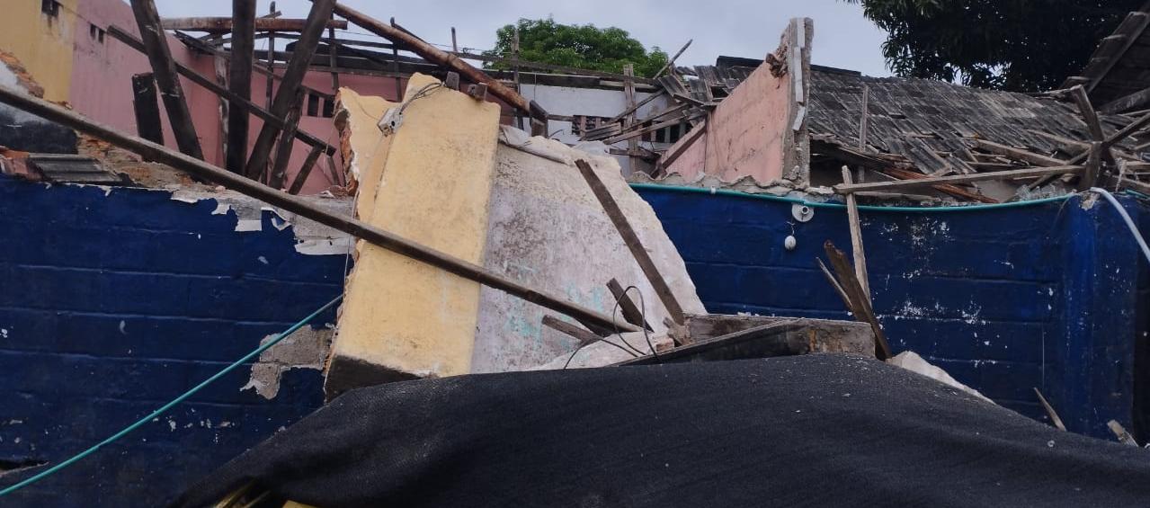 Así quedó una de las casas en el barrio Lucero.