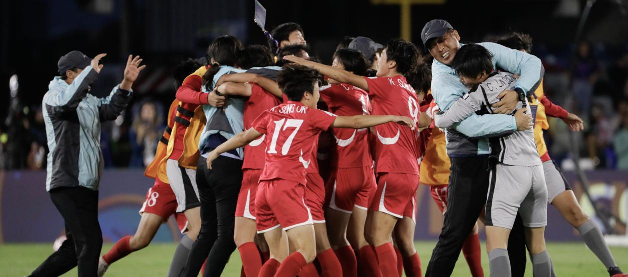 La celebración de las coreanas.