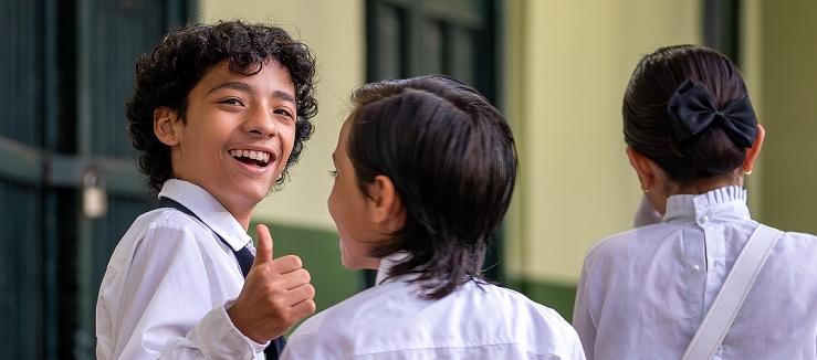 Estudiantes de un colegio privado. 