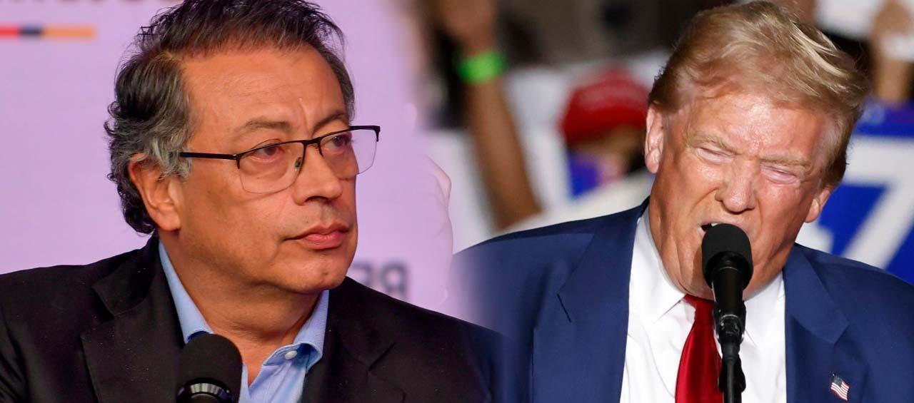 El Presidente Gustavo Petro y el expresidente Donald Trump. 