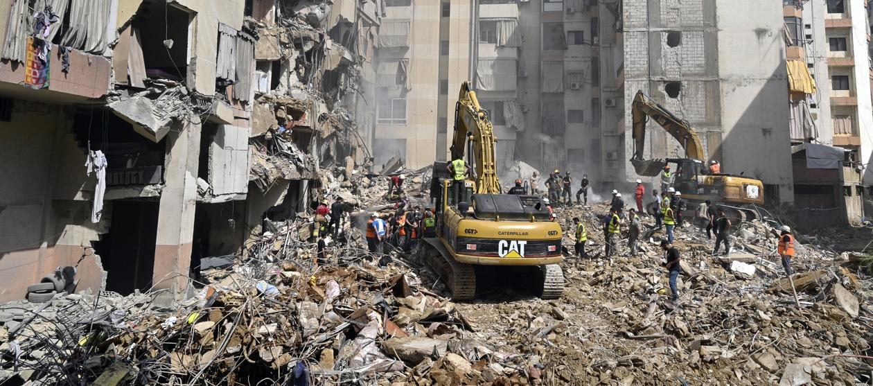 Los daños en Beirut tras bombardeo en Israel.
