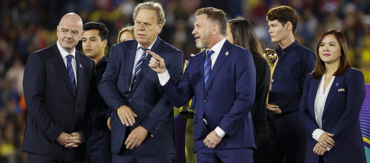 Gianni Infantino, Ramón Jesurun y Alejandro Domínguez.