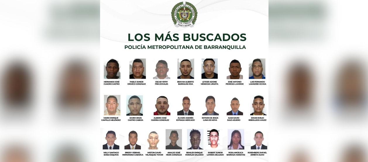 Cartel de los más buscados.