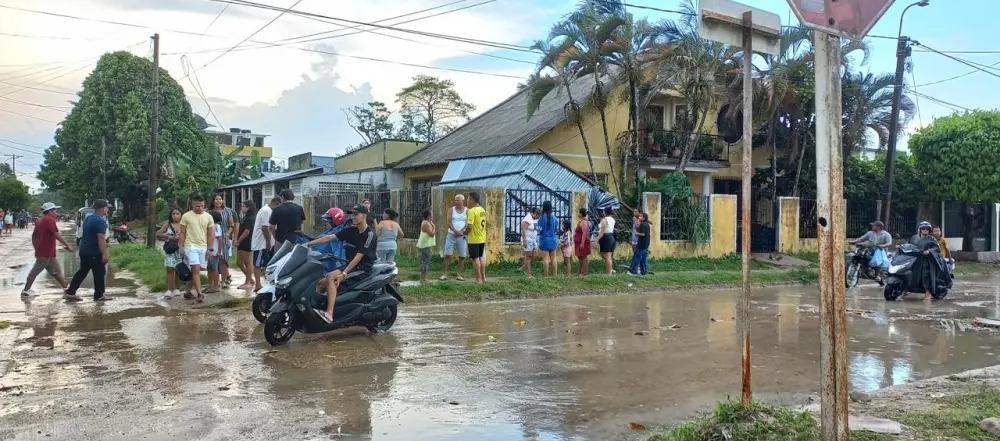Barrio afectado por el vendaval.