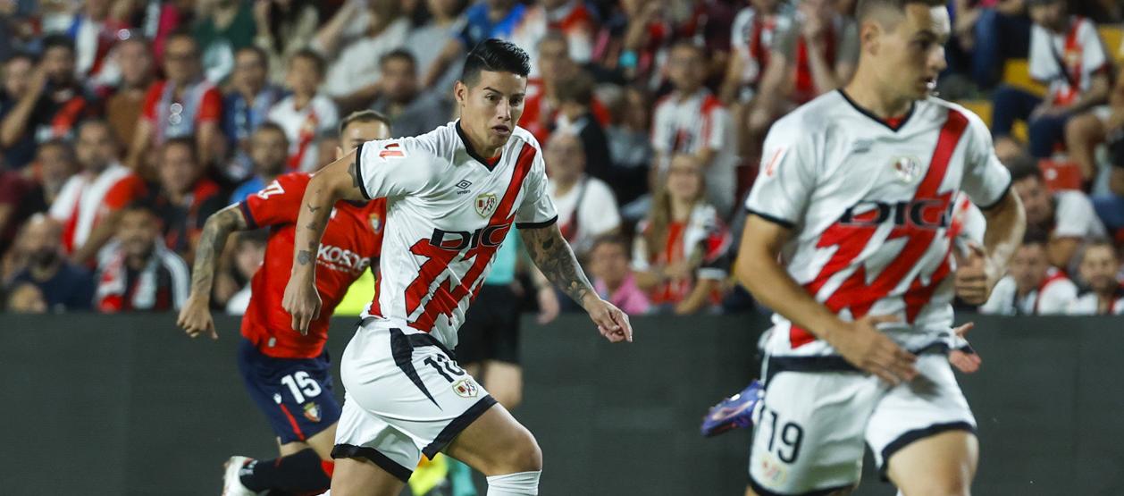 James Rodríguez durante su debut con el Rayo Vallecano contra Osasuna.