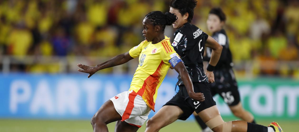 Linda Caicedo en la jugada en la cual anotó el gol de Colombia ante Corea del Sur.