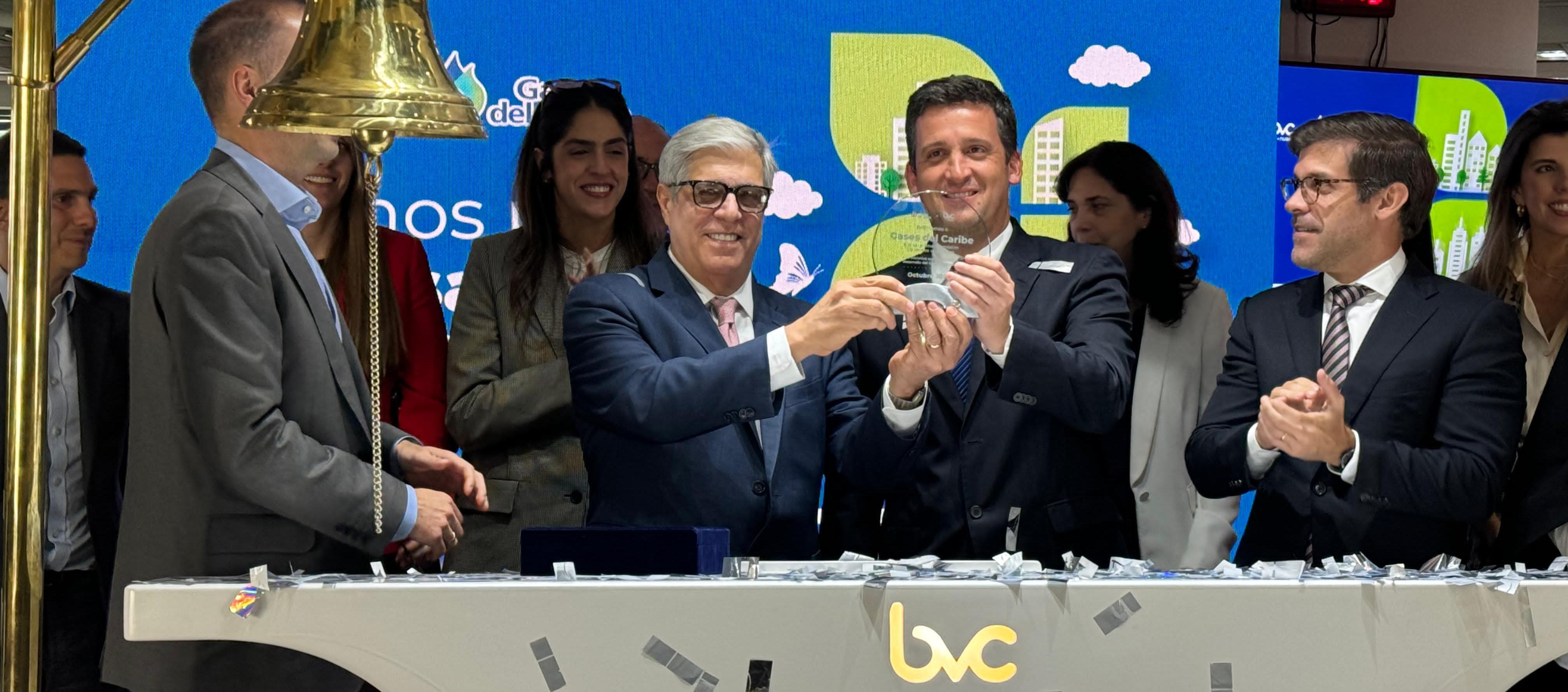 Gases del Caribe en Bolsa de Valores.