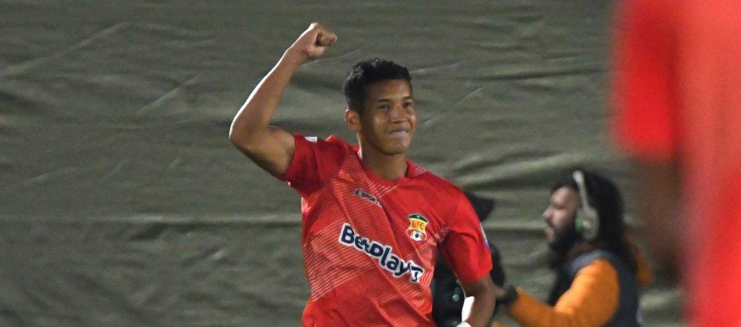 Miller Bacca celebrando su gol.