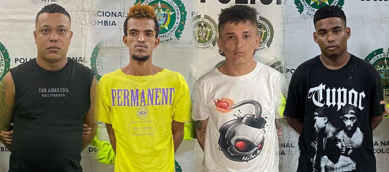 Tres de los detenidos serían integrantes de 'Los Costeños' y uno solo de la banda 'Los Pepes'.