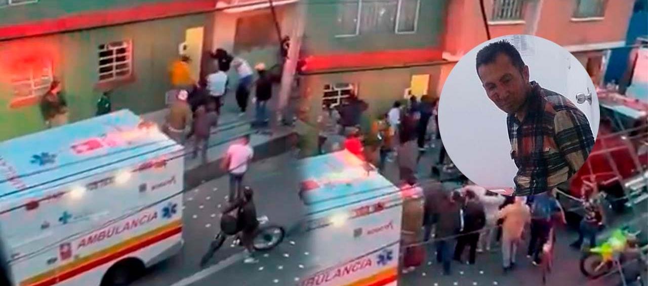 Darwin Beltrán siendo agredido por la comunidad.