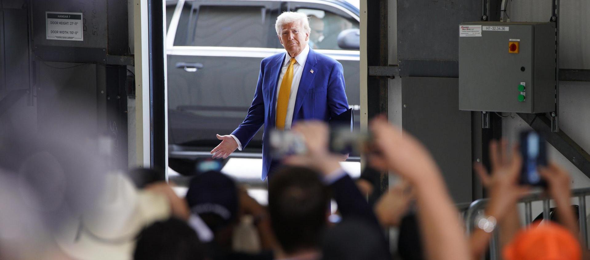 Donald Trump en Austin hoy.