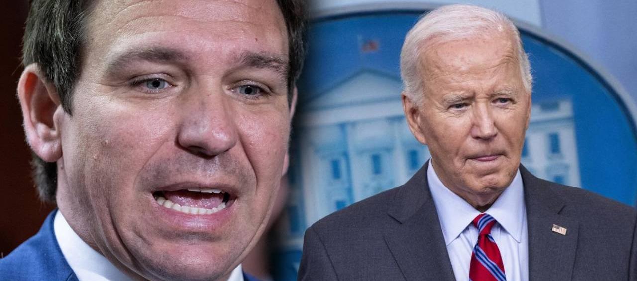 El gobernador de Florida, Ron DeSantis, y el Presidente Joe Biden.