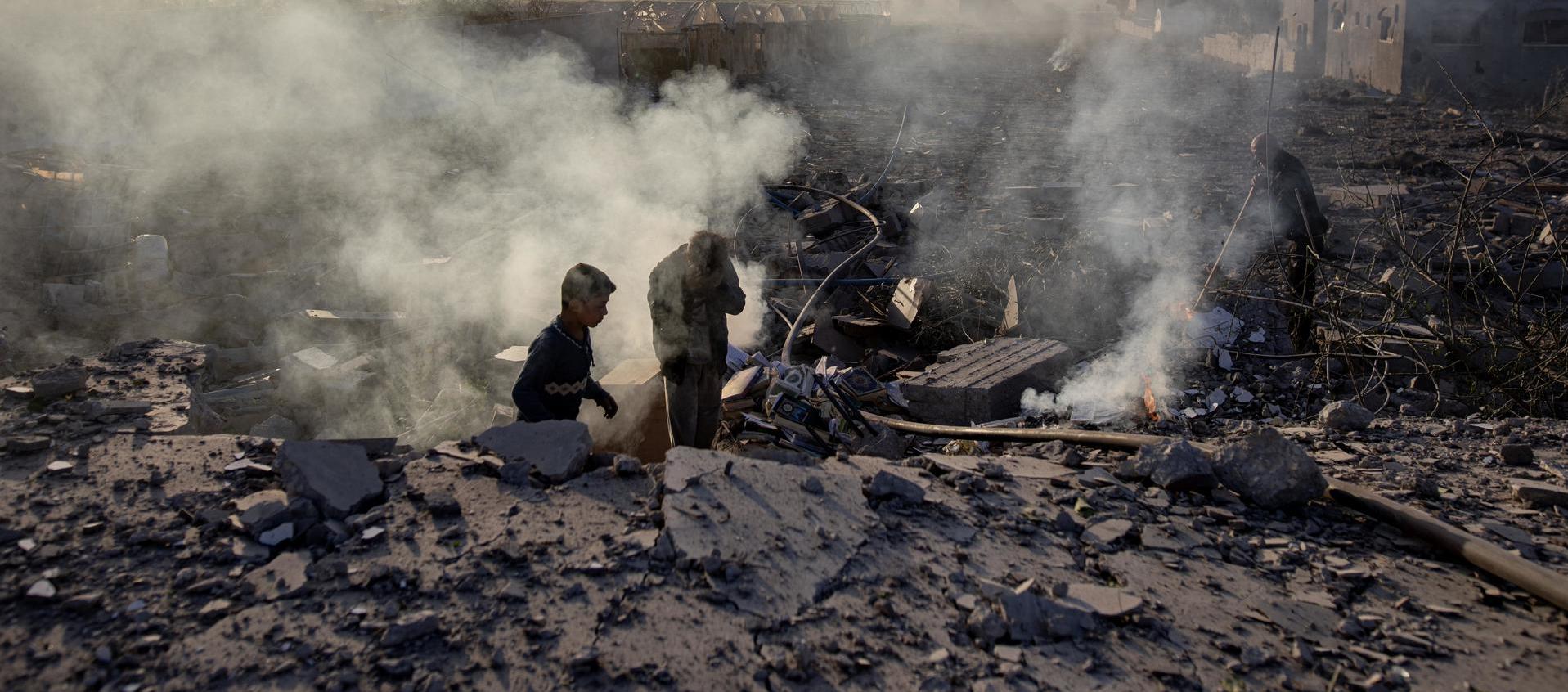 Edificios destruidos por los bombardeos.