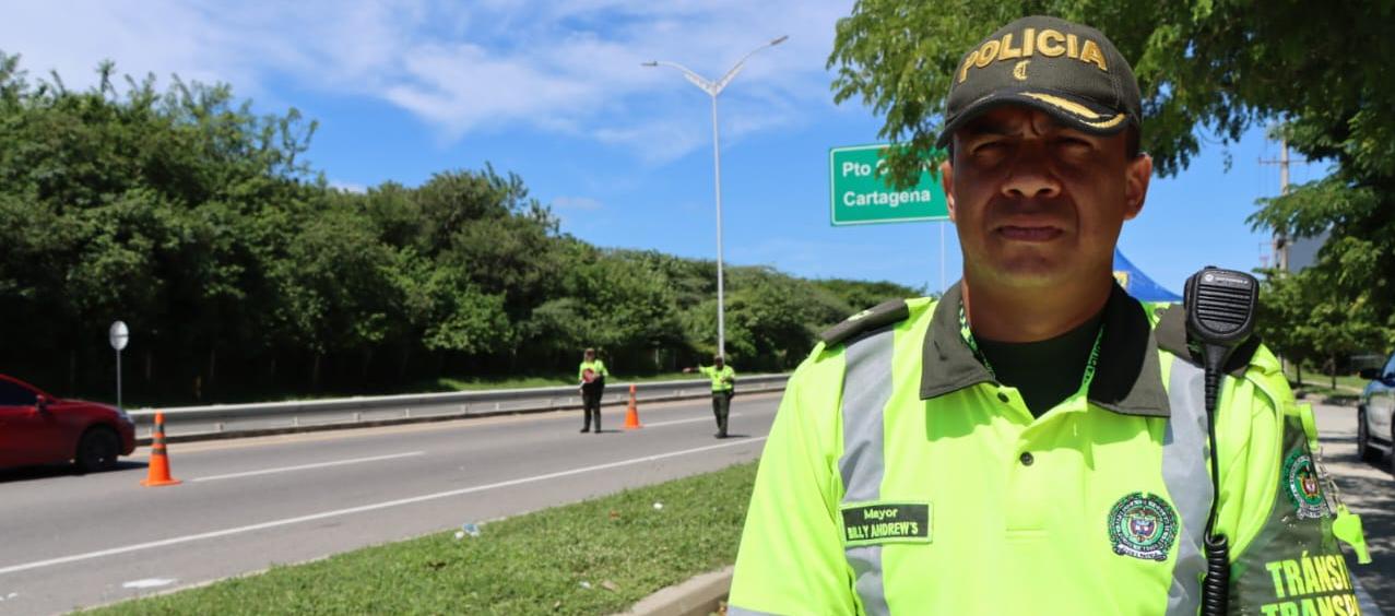 Mayor Billy Andrew's, Comandante de la Seccional de Tránsito de la Metropolitana. 
