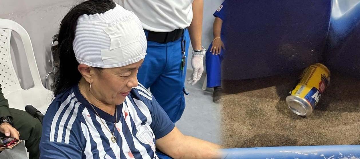 Judith Castro fue herida por una lata de cerveza.