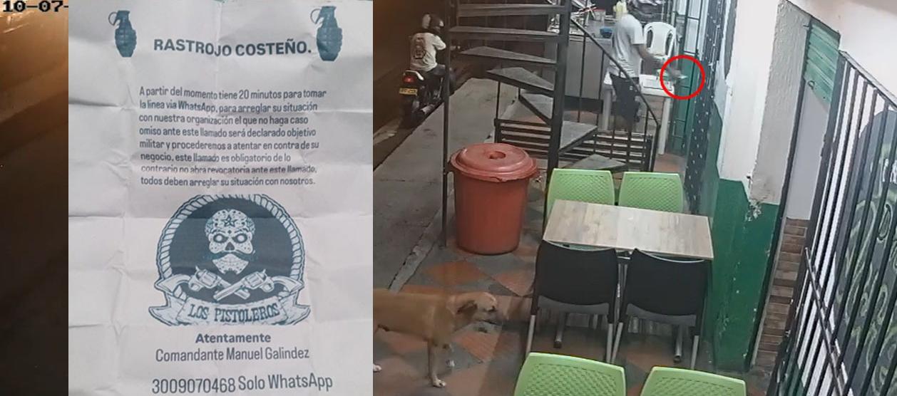 El panfleto y de los extorsionistas.