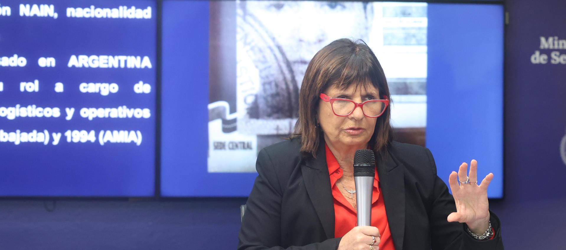 La ministra de Seguridad argentina, Patricia Bullrich.