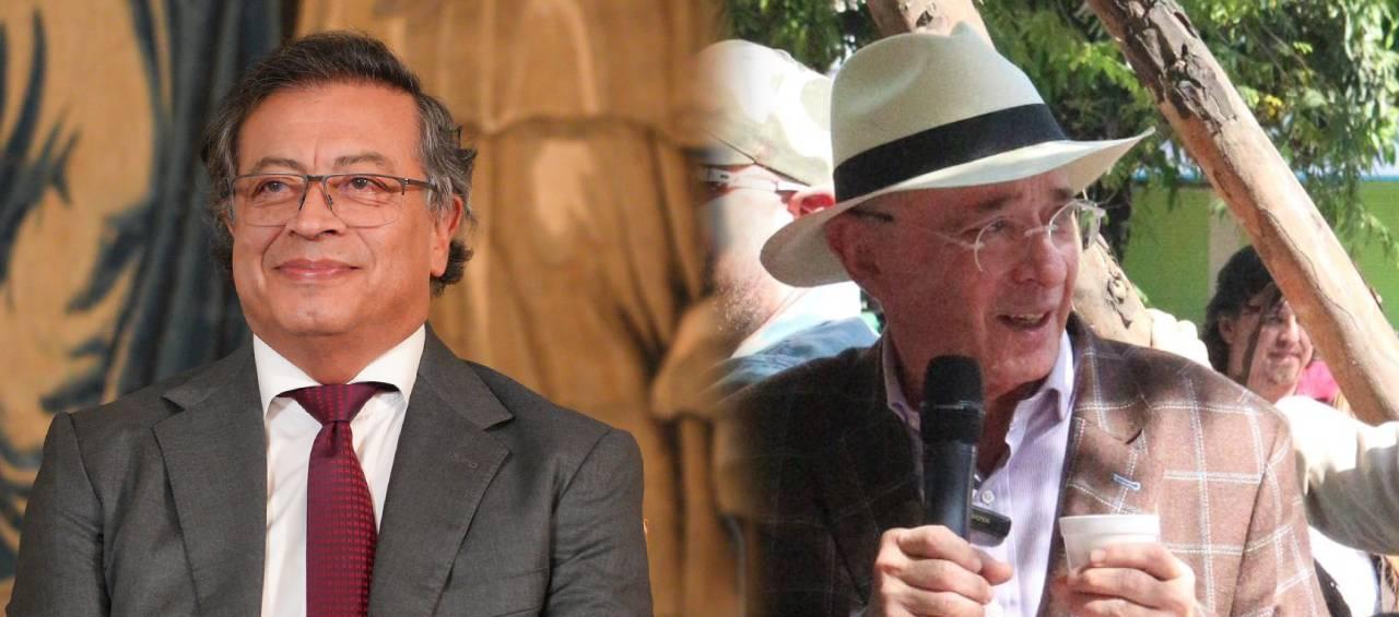 El Presidente Gustavo Petro y el expresidente Álvaro Uribe.