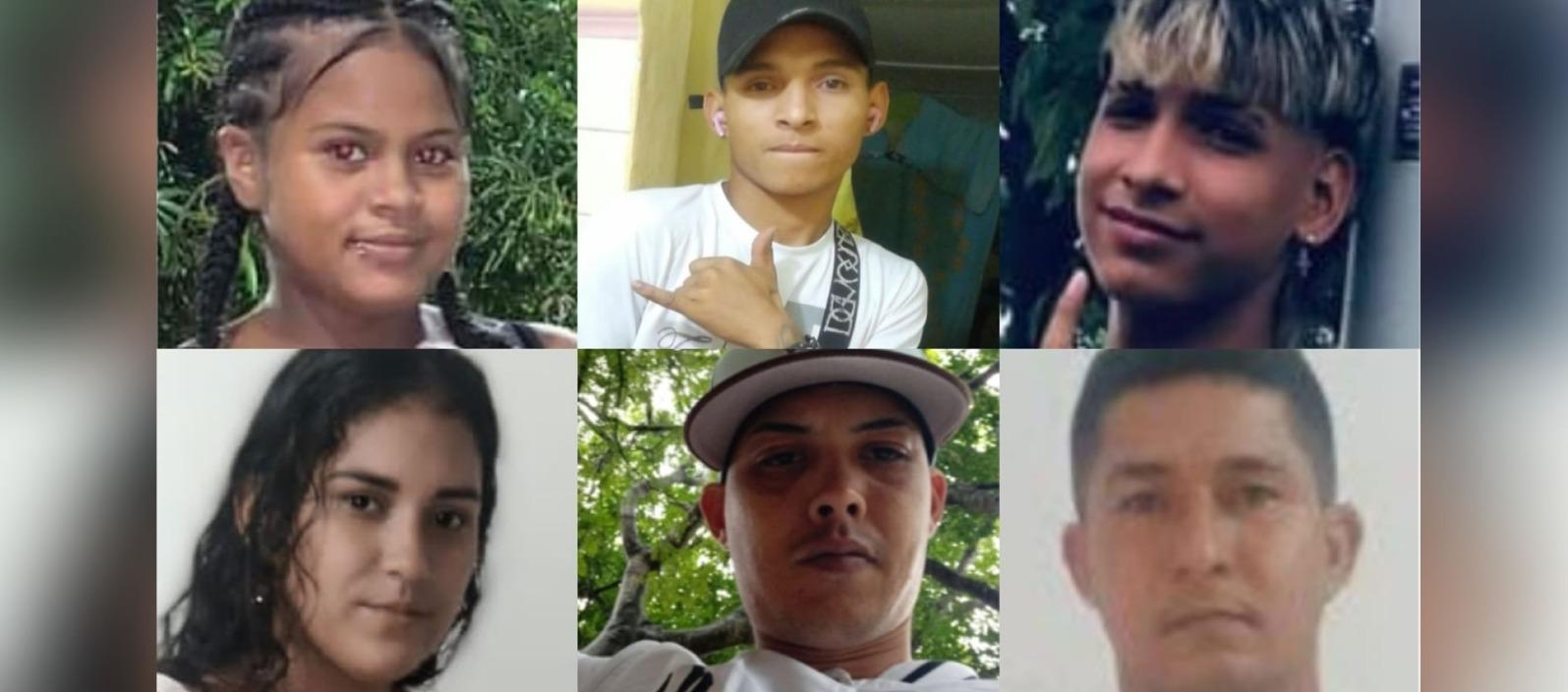 Las seis personas desaparecidas en los últimos meses en Barranquilla y su área metropolitana. 