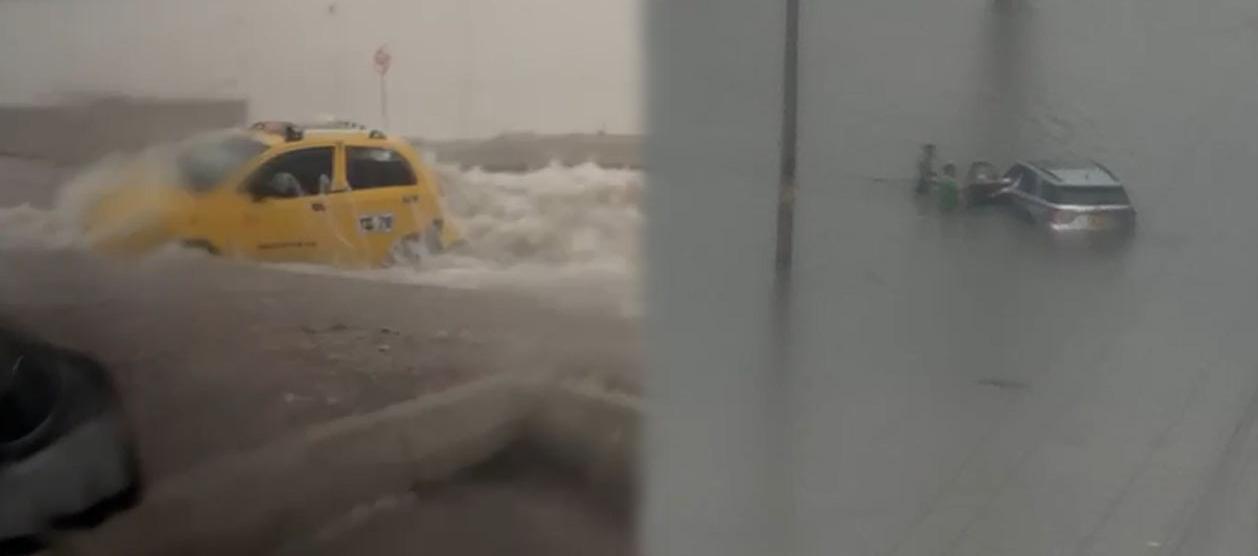 Carros arrastrados por los arroyos.