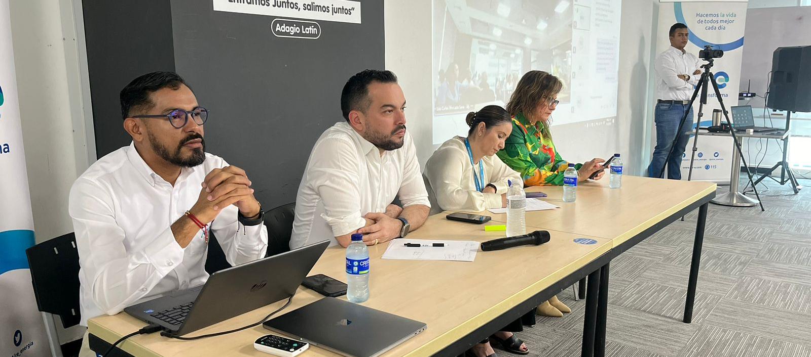 Agente interventor de Air-e, Edwin Palma Egea, durante la reunión. 