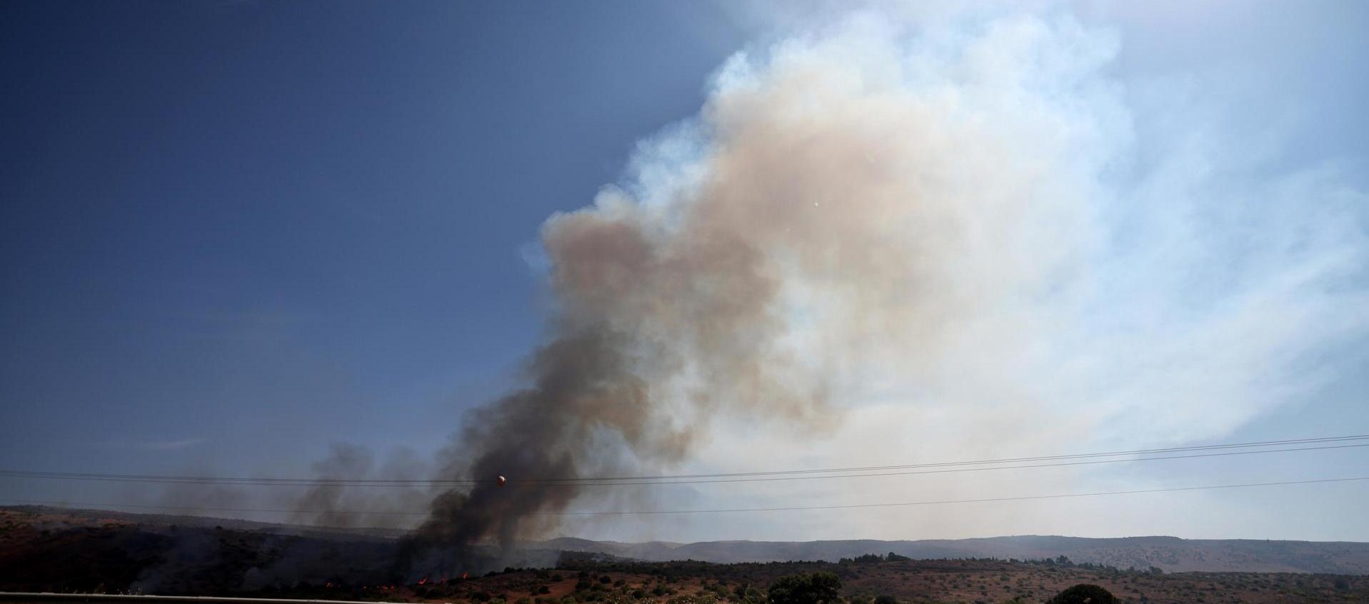 Columnas de humo en el sur del Líbano.
