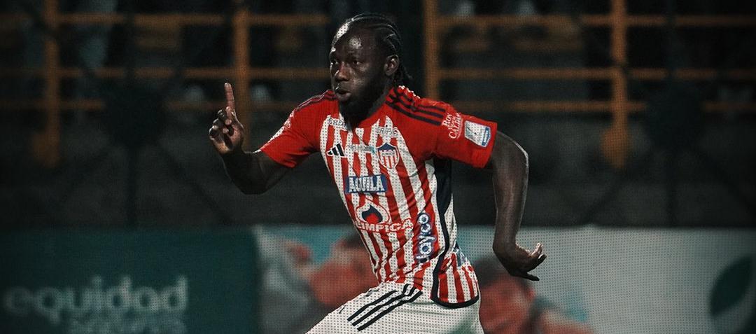 Yimmi Chará, delantero del Junior durante el partido contra La Equidad.