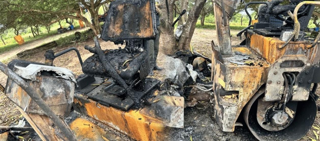 Maquinarias quemadas. 