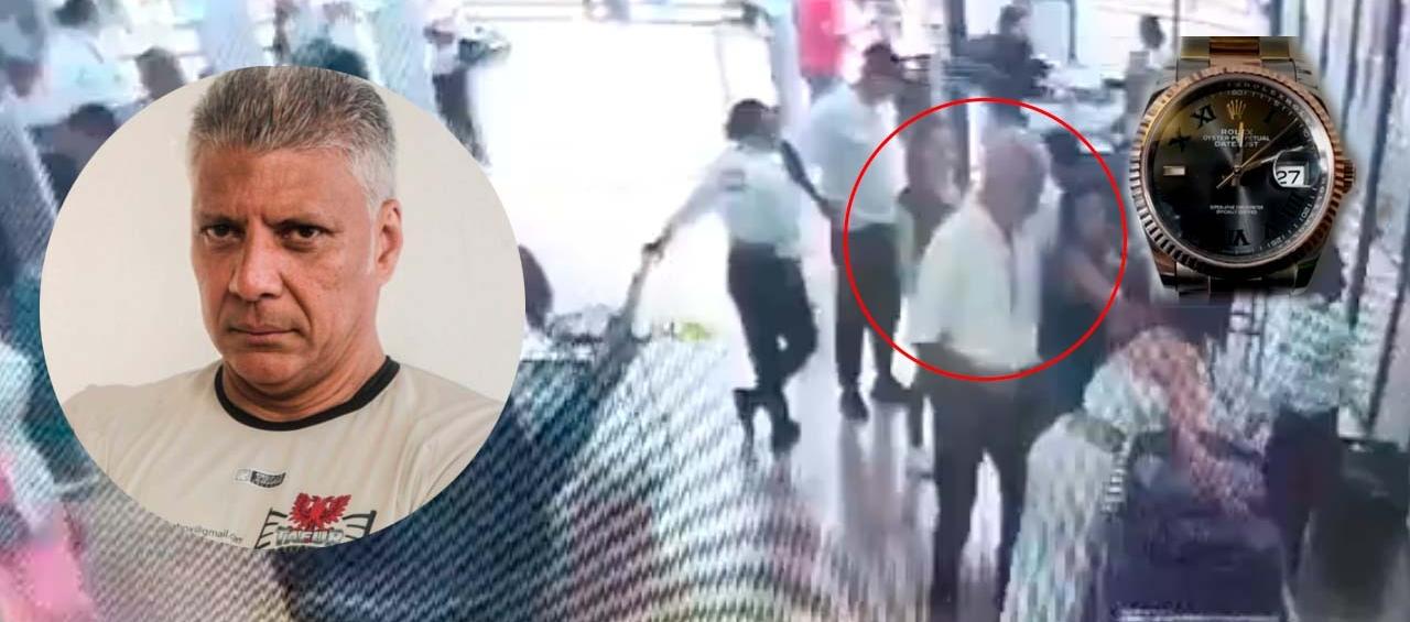 Manuel Pérez Tafur cuando procedía a apoderarse del reloj Rolex.