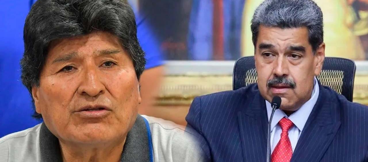 Expresidente de Bolivia, Evo Morales, y presidente de Venezuela, Nicolás Maduro.