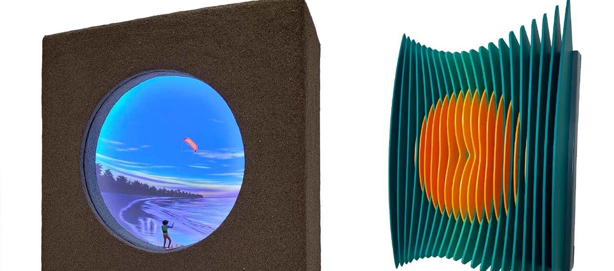 'Preludio de vuelo sobre el mar' y 'Guru', dos de las obras que se exhibirán en la feria.