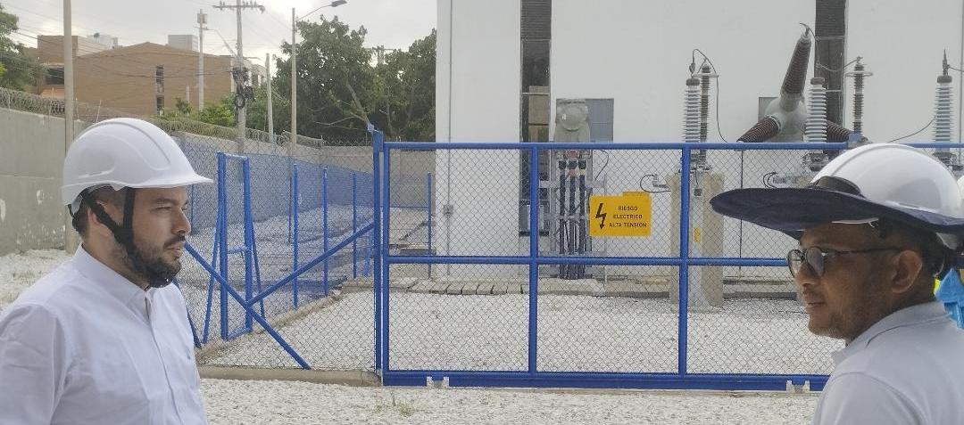 Edwin Palma Egea tras una visita a una subestación en Barranquilla. 