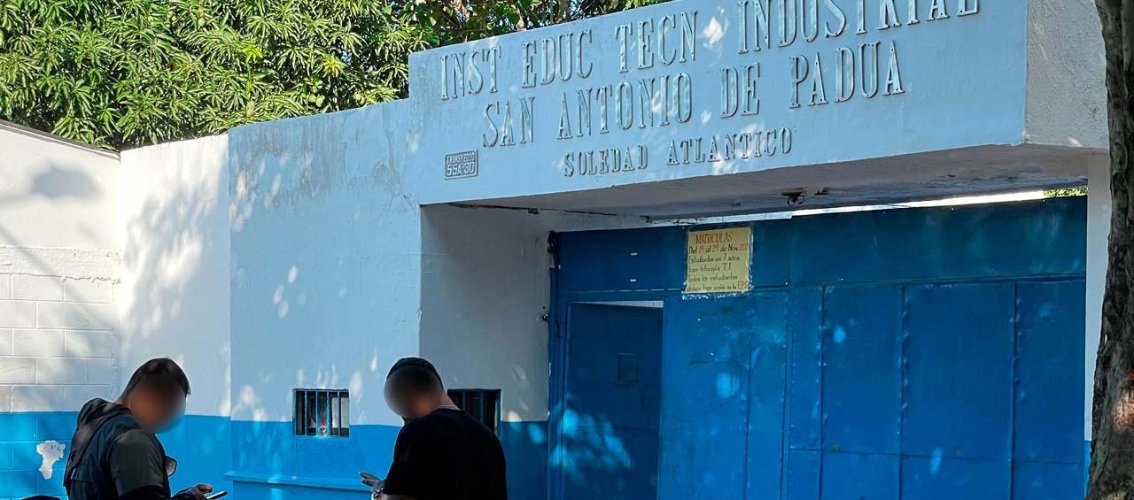 Colegio San Antonio de Padua, donde se presentó el ataque a bala.