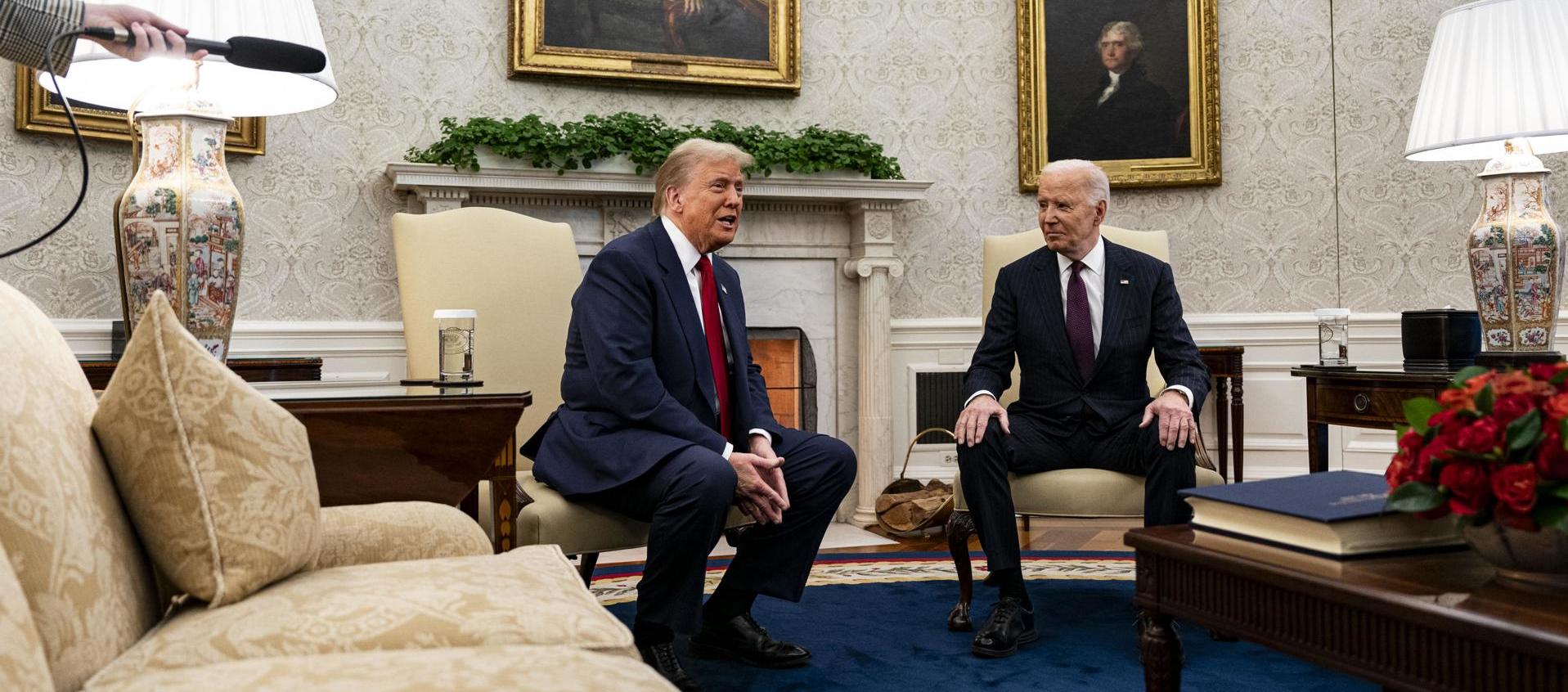 Reunión entre Donald Trump y Joe Biden.