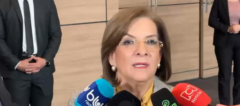 Margarita Cabello en diálogo con medios de comunicación.