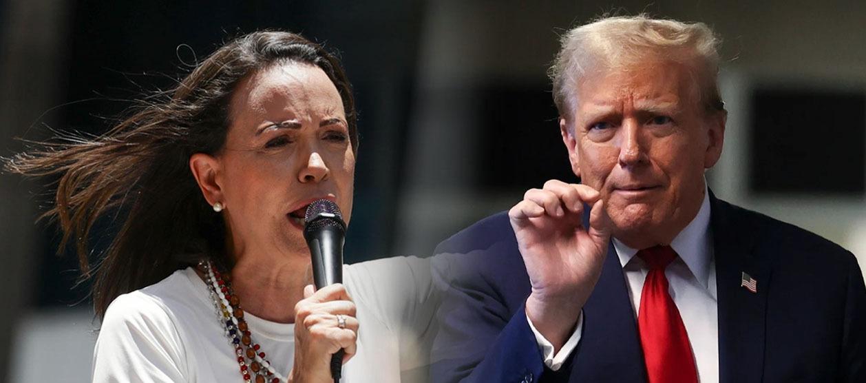 María Corina Machado y Donald Trump.