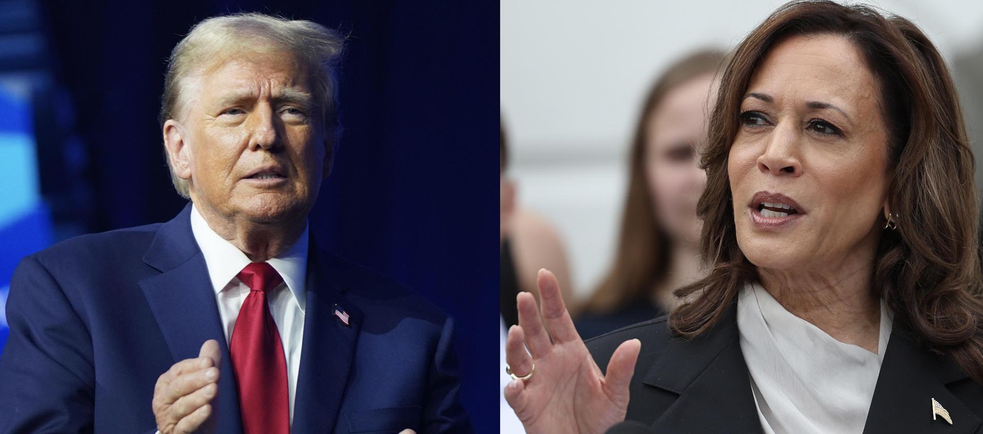 Donald Trump y Kamala Harris. 
