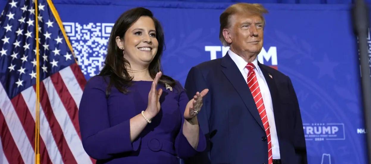 Elise Stefanis y Donald Trump.