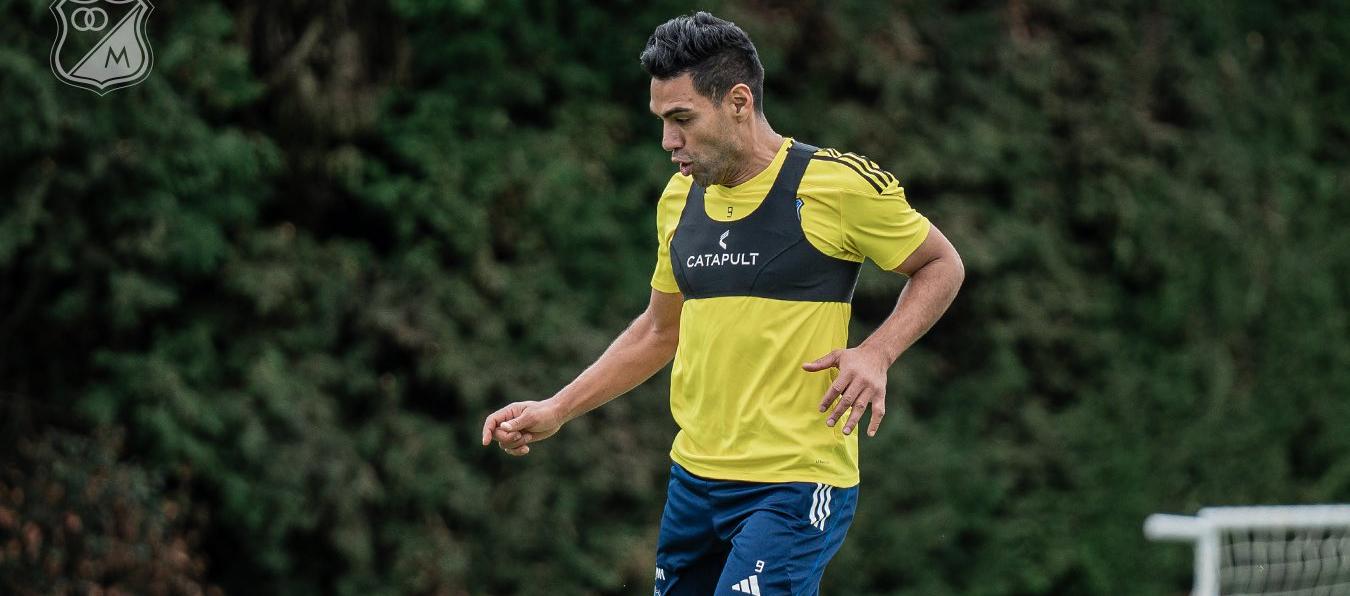 Radamel Falcao en entrenamiento con Millonarios.