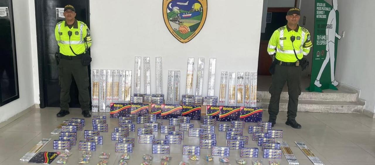 Policía incautó pólvora en el barrio Las Palmas, en el sur de Barranquilla. 