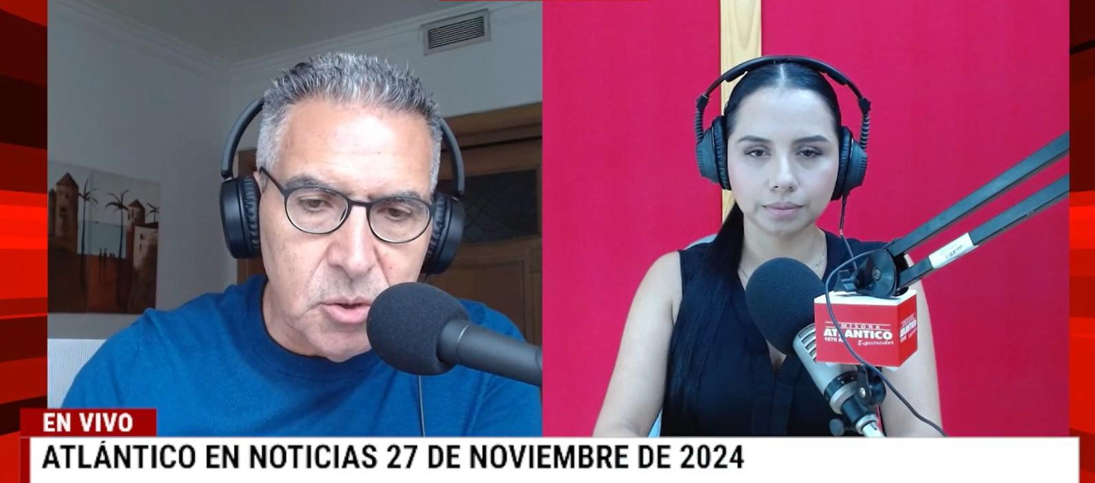 Jorge Cura / Lorena Lamilla, en el estudio Atlántico en Noticias.