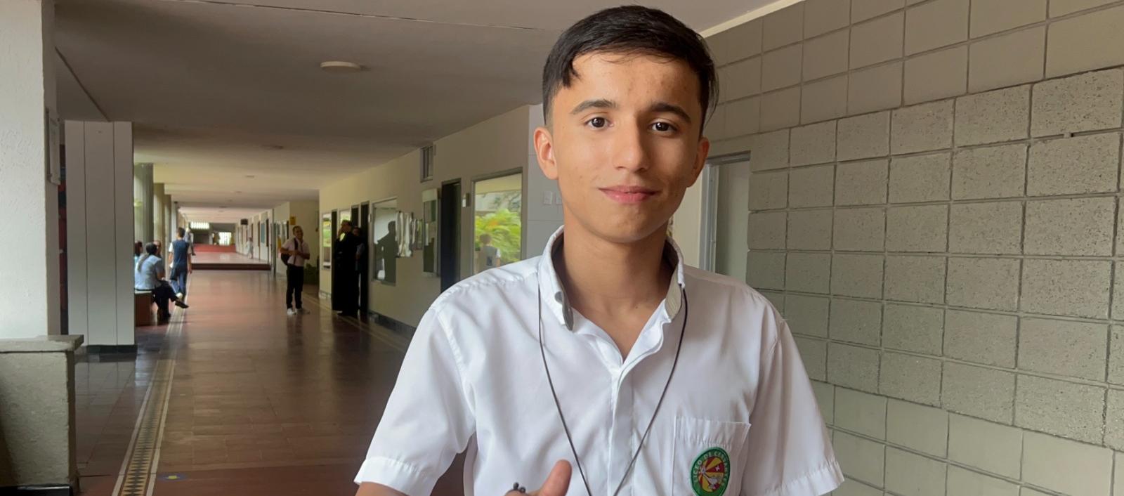 Julián Barrera en el Colegio Liceo de Cervantes.