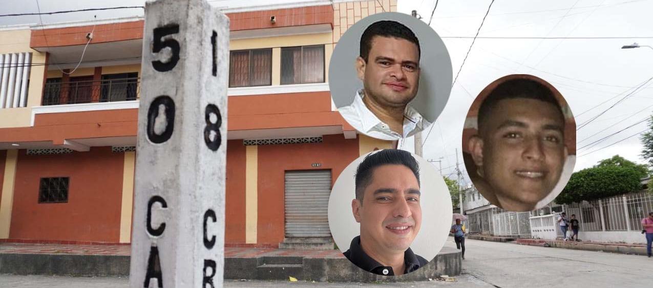 Jean Carlos Phillips Celis, uno los heridos, Edwin Horacio Pérez Plata y Andrés Felipe Berdugo, dos de las víctimas mortales.