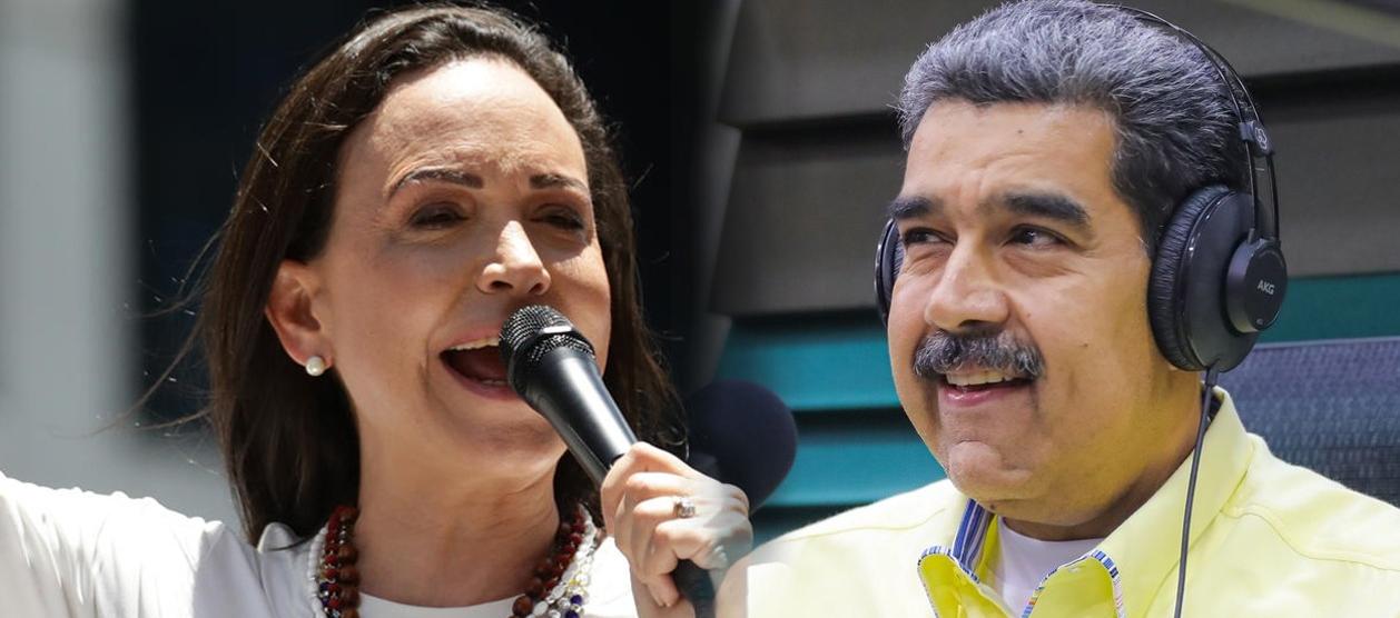 María Corina Machado y Nicolas Maduro. 